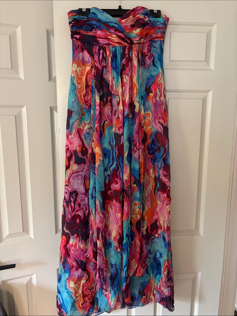 Laundry By Shelli Segal Strapless Maxi Skirt in Blue, Pink, Purple, Orange, Red
